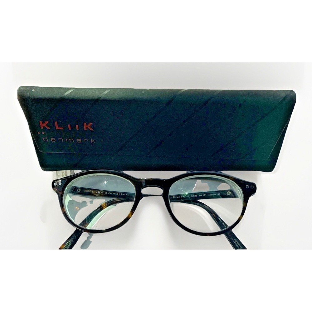KLIIK DENMARK Frames Only K-539 47029-140 tortoise AUTHENTIC EYEGLASSES &  Case!